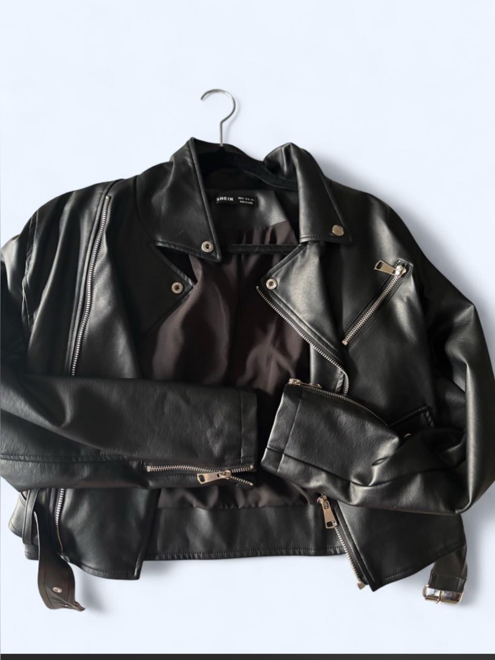 Shein women’s medium faux leather motorcycle jacket